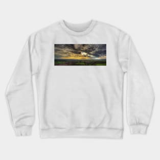 Glastonbury Tor Sunset Panoramic Crewneck Sweatshirt